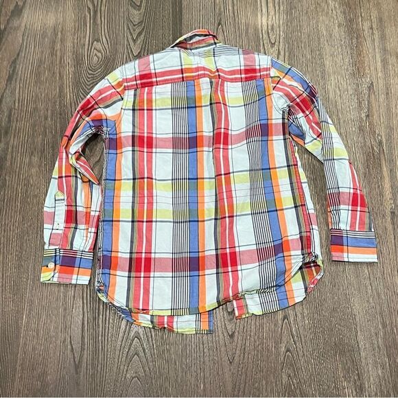 Gap Kids Boys Button-Up Long Sleeve Shirt Plaid Checked Multicolor Size M/8-9Y - Picture 2 of 4